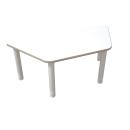 Flexi Trapezförmiger Tisch, 120 x 60 x 70 x 60, hvstb. 40-58 cm, HPL weiss