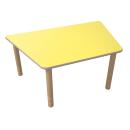Flexi Trapezförmiger Tisch, 120 x 80 x 80 x 80, hvstb. 58-76 cm, HPL gelb
