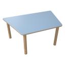 Flexi Trapezförmiger Tisch, 120 x 80 x 80 x 80, hvstb. 58-76 cm, HPL hellblau