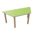Flexi Trapezförmiger Tisch, 120 x 60 x 70 x 60, hvstb. 58-76 cm, HPL grün