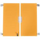 Quadro - Türenpaar mittelgross, 180°, abschliessbar, zur Korpusbefestigung - orange