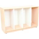 Quadro - Schrank M für Kunststoffbehälter, B 138, Ahorn, vierreihig