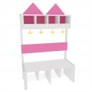 Garderobe Häuschen 4 mit Gestell, Fachbreite: 21 cm, Sitzhöhe: 34,5 cm, weiss, flieder