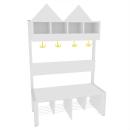 Garderobe Häuschen 4 mit Gestell, Fachbreite: 30 cm, Sitzhöhe: 34,5 cm, weiss, weiss