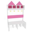Garderobe Häuschen 4 mit Gestell, Fachbreite: 30 cm, Sitzhöhe: 34,5 cm, weiss, flieder