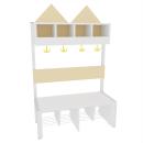 Garderobe Häuschen 4 mit Gestell, Fachbreite: 30 cm, Sitzhöhe: 34,5 cm, weiß, beige
