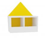 Garderobenregal Häuschen 2, Fachbreite: 21 cm, weiss, gelb