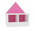 Garderobenregal Häuschen 2, Fachbreite: 21 cm, weiss, flieder