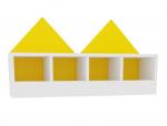 Garderobenregal Häuschen 4, Fachbreite: 21 cm, weiss, gelb