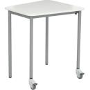 Einzeltisch Fachraum 6, mobil, links - weiss