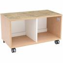 Quadro - Flüsterschrank S mit Mittelwand, Linoleum beige