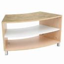 Quadro - Achtelkreis-Flüsterschrank S - auf Beinen, Linoleum beige