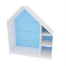 Quadro - Häuschen mit 2 Einlegeböden, weiss - hellblau