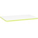 Tischplatte Quadro rechteckig, 120x65 cm, weiss, Kante limone