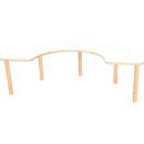 Hufeisentisch, Tischhöhe: 40-58 cm, HPL weiss