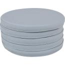 Bodenkissen, rund, 5er-Set, grau