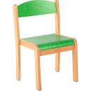 Stuhl Philip 3 mit Filzgleitern, Sitzhöhe 35 cm, für Tischhöhe 59 cm, grün