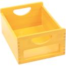 Holzbehälter mit Sichtfenster, gelb