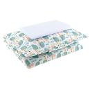 Bettwäscheset klein, mit Kissen und Decke, weiss mit Igelchen