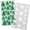 Moosgummi Glitter-Sticker – Tannenbäume
