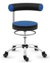 Sanus Gesundheitsstuhl mit Kunstlederbezug, SH 36-43 cm, Rollen mit Rollstopp - blau/schwarz