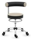 Sanus Gesundheitsstuhl mit Kunstlederbezug, SH 36-43 cm, Rollen mit Rollstopp - beige/schwarz