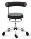 Sanus Gesundheitsstuhl mit Stoffbezug, SH 36-43 cm, feststellbare Bürorollen - grau/schwarz
