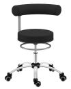 Sanus Gesundheitsstuhl mit Stoffbezug, SH 36-43 cm, Rollen mit Rollstopp - schwarz/schwarz