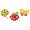 Fädelspiel Obstgarten, 3er-Set