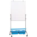 Magnetisches Whiteboard, mobil, 75 x 100 cm - blaue Behälter