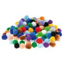 Pompons, 150 Stck., Farbenmix
