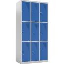 Metallspind, H 180 cm, mit 9 Fächern, blau