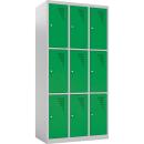 Metallspind, H 180 cm, mit 9 Fächern, grün