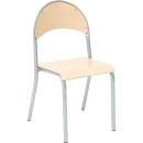 Stuhl P 5, Sitzhöhe 43 cm, für Tischhöhe 70 cm - alufarbig - Buche