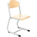 Stuhl IN-C 6, Sitzhöhe 46 cm, für Tischhöhe 76 cm - alufarben - Buche