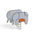 Federwippe Elefant, grau, Metall-Bodenanker