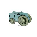 Federwippe Traktor Urbi-C (blassgrün), Beton-Bodenanker