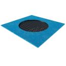 Trampolin Krater, grosses Quadrat - Matte schwarz, Kante blau