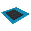 Trampolin für Rollstuhlfahrer - Matte schwarz, Kante blau