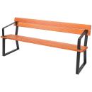 Sitzbank mit Stahlprofil, mit Armlehne