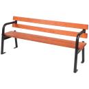 Sitzbank mit Stahlprofil, mit Armlehne, schwarz