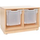 Regal S, auf Sockel + 2 Behälter, transprent (Flexi 99)