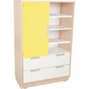 Kombischrank L mit 2 breiten Schubladen und 1 mittelgrosser Tür (Quadro 55-180°)