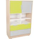 Kombischrank L mit 2 breiten Schubladen und 2 kleinen Türen (Quadro 56-180°)