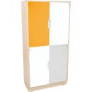 Schrank XL ohne Mittelwand, B 79, weiss/grau/orange (Quadro 59-180°)