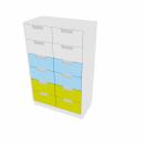 Schrank L mit 12 schmalen Schubladen, B 79, weiss (Quadro 80)