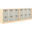 Schrank M mit Textilboxen, B 116 - Doppelset (Quadro 89)