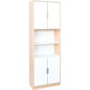 Hochschrank ohne Trennwand, H 238, mit offenem Fach, weiss (Quadro 119-180°)