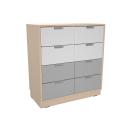 Schrank M mit 8 Schubladen, B 79 - weiss/grau (Quadro 228)
