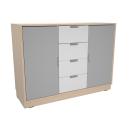 Schrank M mit 2 Mittelwänden, mit 4 Schubladen und Türen, B 116 (Quadro 230-180°)